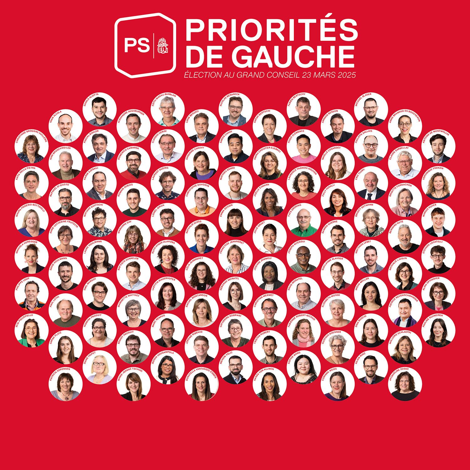 100 candidatures socialistes pour le Grand Conseil